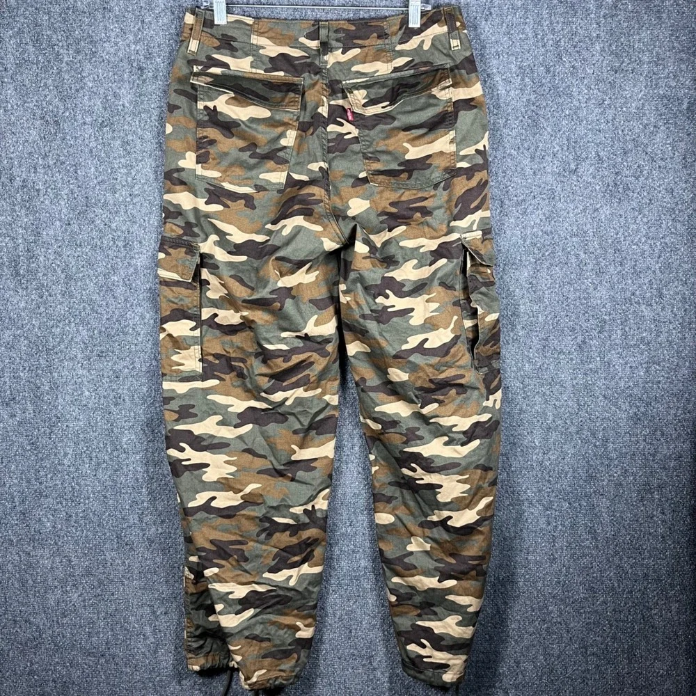 Levi's '94 Baggy Cargo Pants Mens 33 Camo Green Brown Utility WaterLess